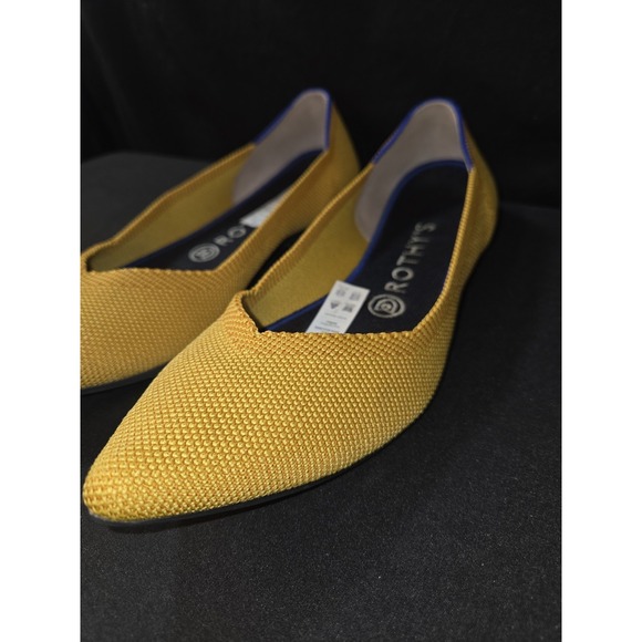 Rothy's The Point Women's Size 8 Yellow Knit Slip On Ballet Flat Shoe Casual EUC - Picture 1 of 10
